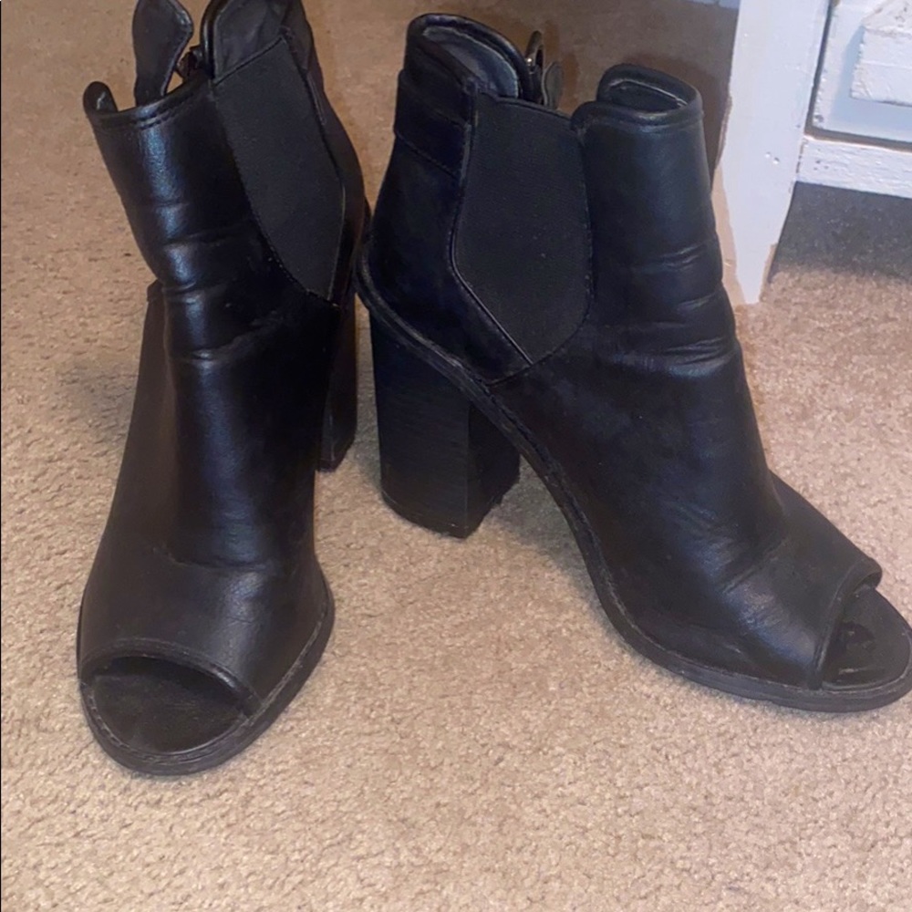 Open toe booties